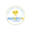 Passports to Pickleball blue and yellow logo